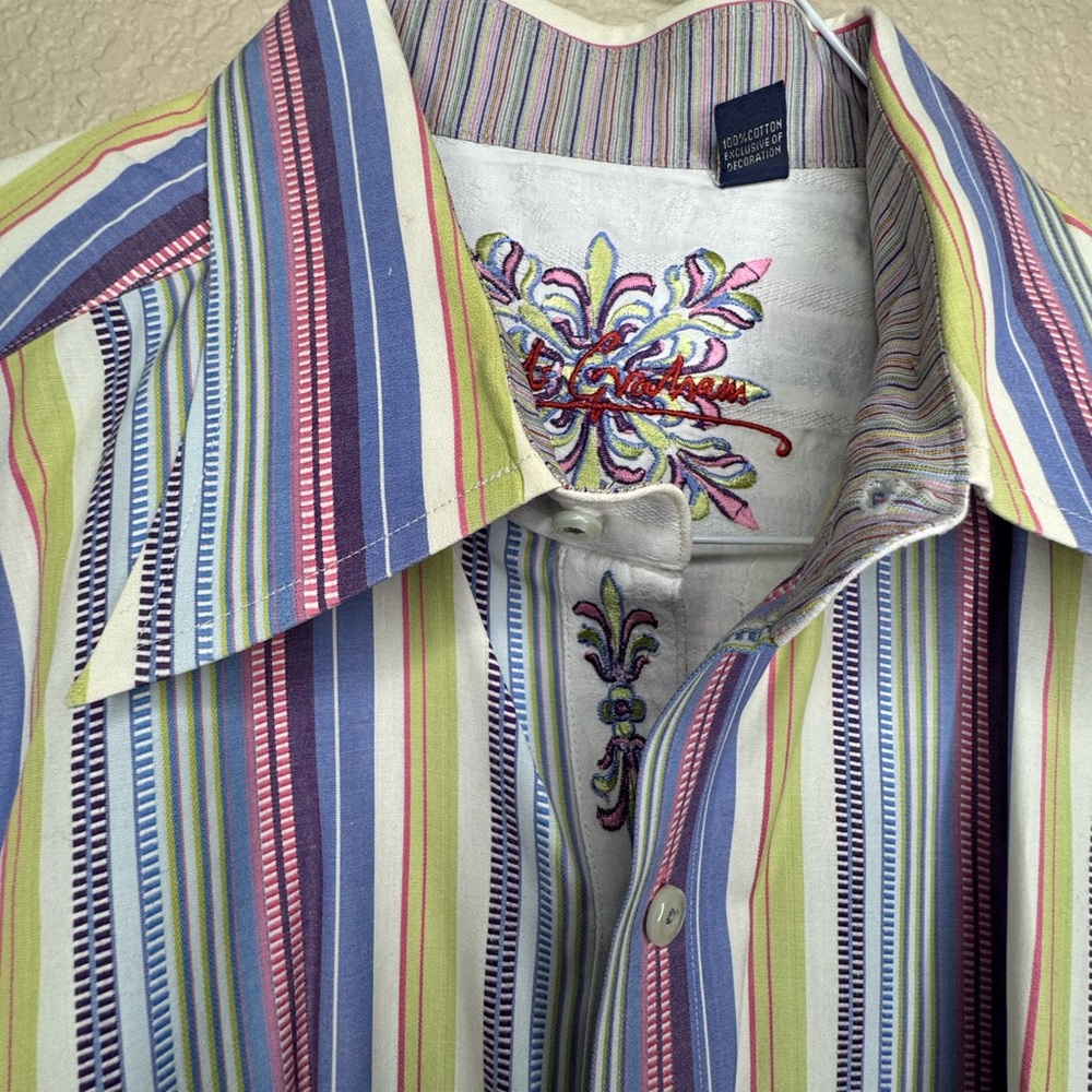Robert Graham Multicolored Striped Men's Dress Shirt